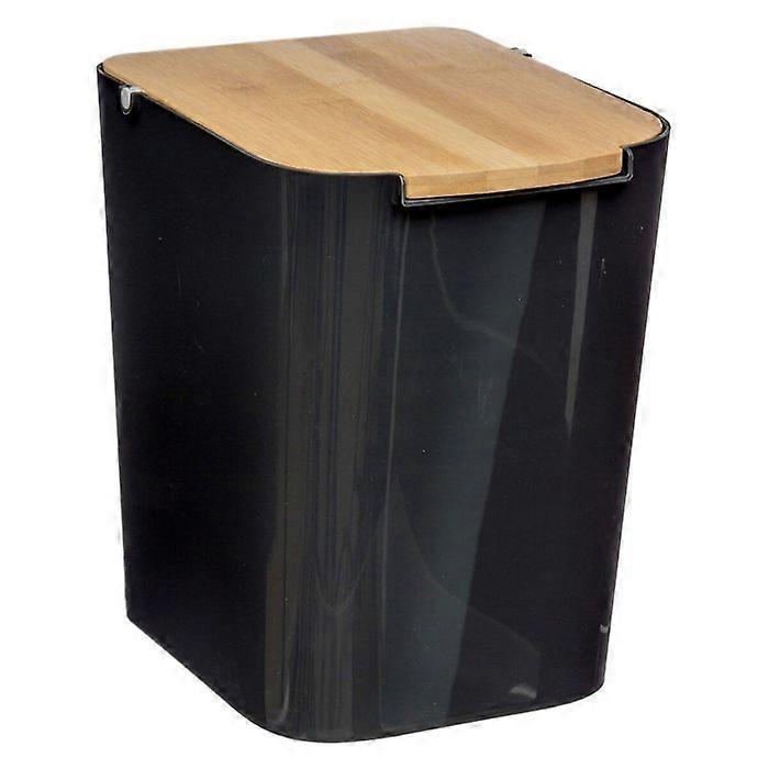 5five - 5l "naturéo" black bamboo lidded bin