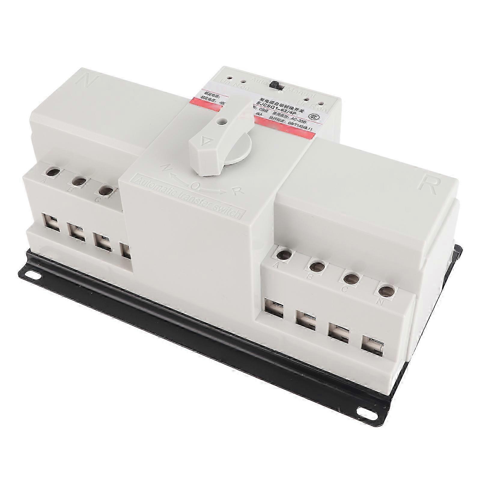 Dual Power Automatic Transfer Switch Electrical Selector Changeover Switch 400VAC 63A 4KA Fire Protection Type