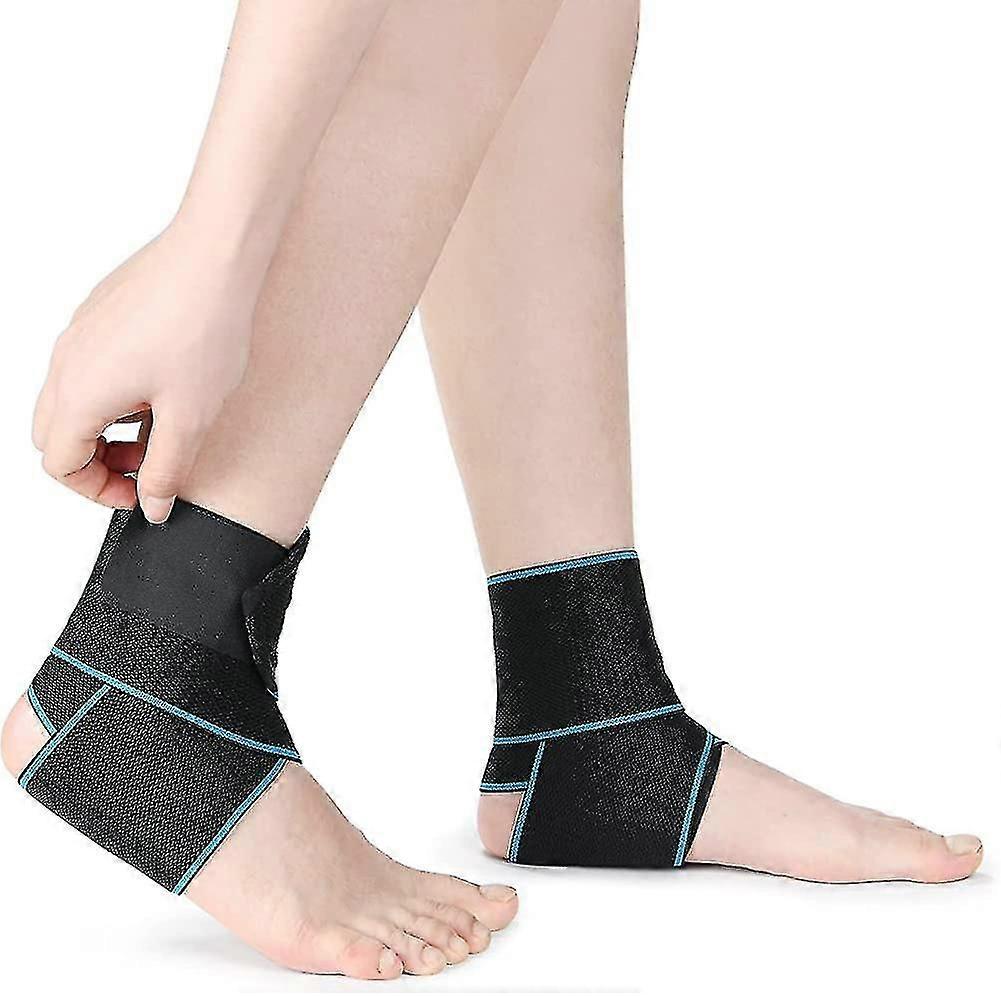 Suporte do tornozelo, 2 pacotes ajustáveis aparelho de tornozelo respirável com silicone antiderrapante