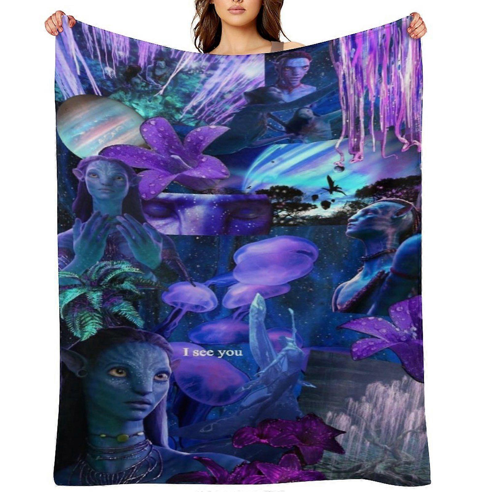 Warm Fleece Avatar Flannel Blanket Light Foldable Gift for Small Spaces -AF77
