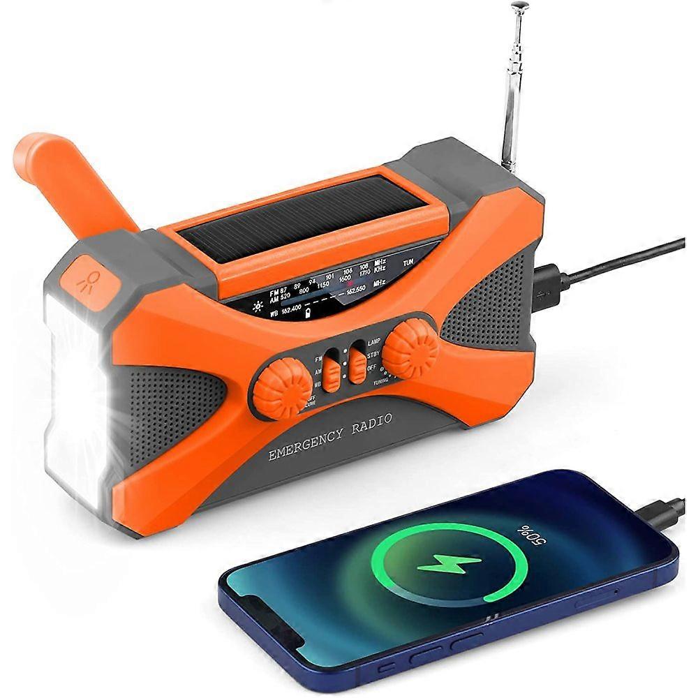 LED Flashlight Emergency Radio, 10000mAh Dynamo Dynamo Radio, Solar Radios, Portable Survival Radio, NOAA Weather Alerts, SOS Alarm, Reading Lamp,