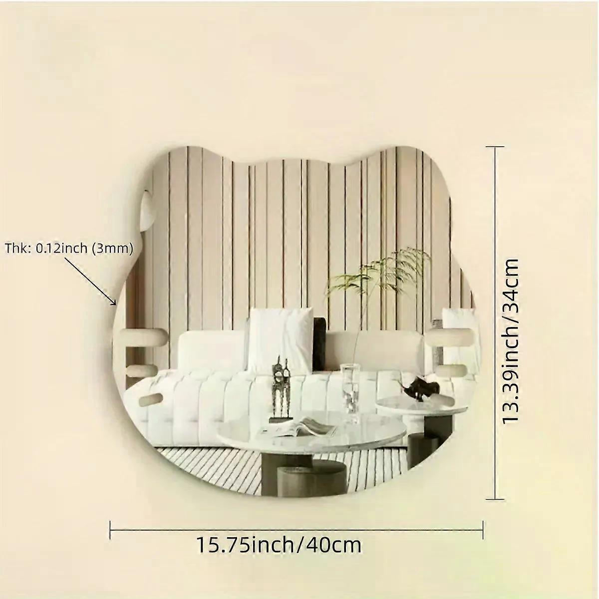 キティキャット不規則アクリル飛散防止ミラー、教室、寝室、バスルーム、漫画の形の鏡のための非ガラス安全鏡