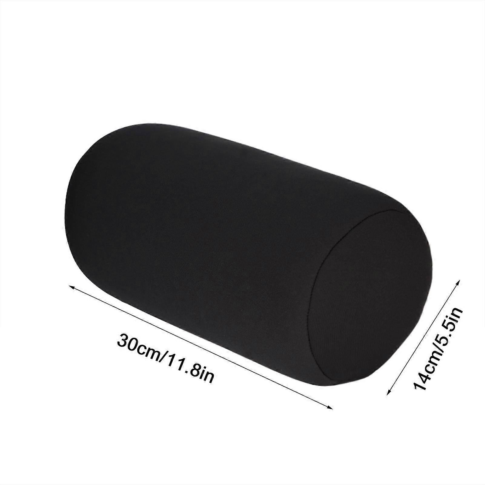 Micro Bead Pillow, Micro Mini Micro Bead Back Cushion Roll Pillow for Travel Home Sleep Neck Support Soft and Comfortable(Black)