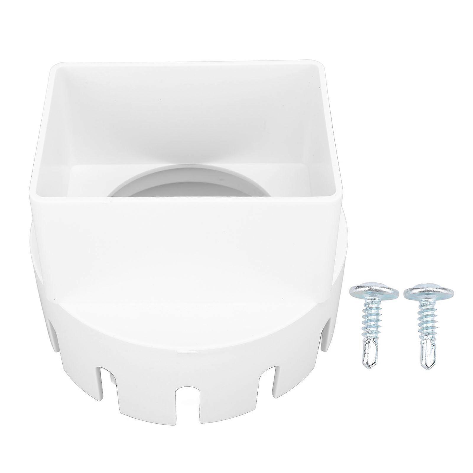 Rain Gutter Downspout Adapter 3x4 Inch PVC Square Rain Gutter to Drain Pipe Adapter for Outdoor White