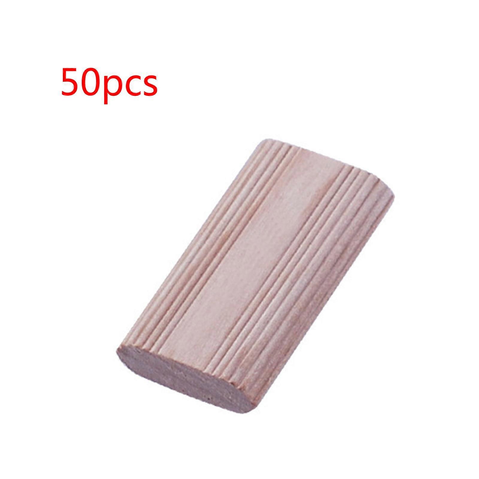 50/100x/Set Houten Asconnector 6mm 8mm 10mm Handige Gecanneleerde Deuvelpennen voor Gemakkelijker Inbrengen Rechte Gegroefde Pennen