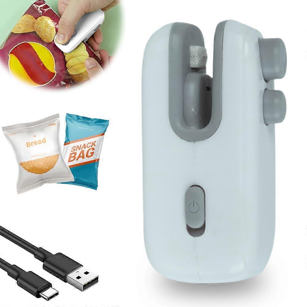 Mini Bag Closing Machine, USB Rechargeable, 4-in-1 for Poststicks, Vacuum Food Closing (1, Blue)