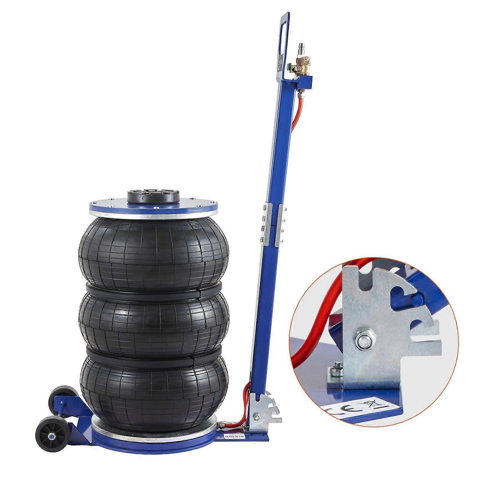 Succebuy Air Jack, 5 Tonnen/11000 lbs Triple Bag Air Jack, Hub bis zu 18,5 Zoll/470 mm, 3-5 s mit verstellbarem Griff für Auto, Garage, Reparatur