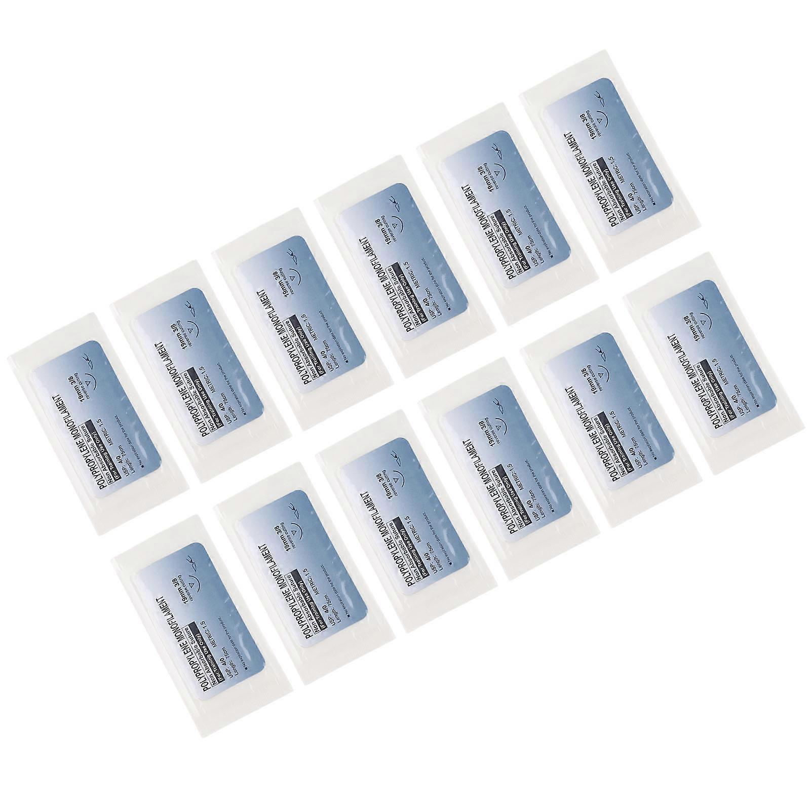 12pcs Suture Practice Thread Individual Package Polypropylene Wound Closure Suturing Thread Training Set 4/0 