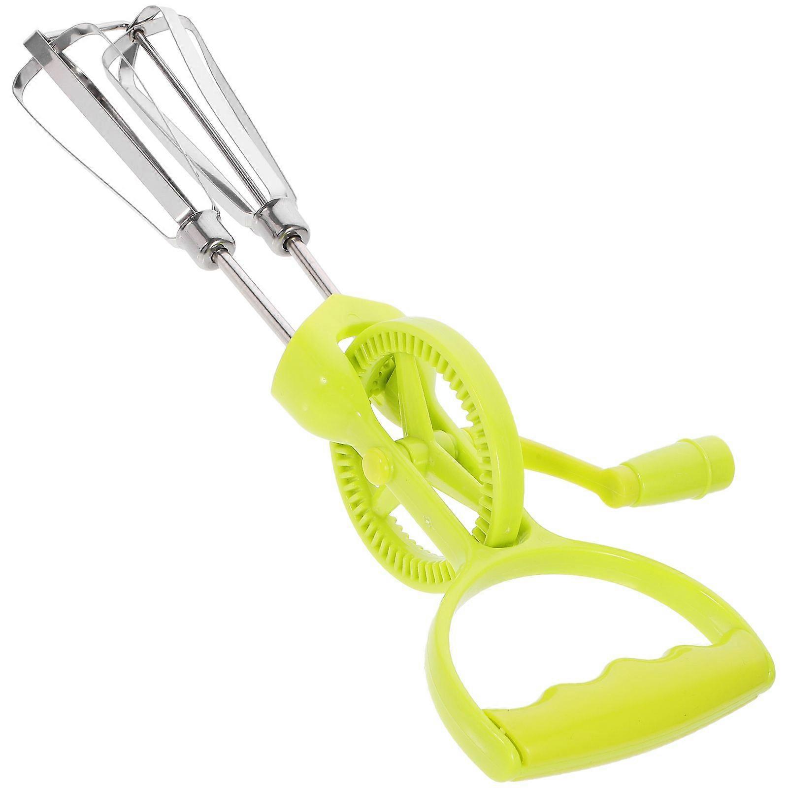 2pcs Manual Egg Beater Hand Crank Egg Blender Mixer Multi-Functional Kitchen Blending Tool