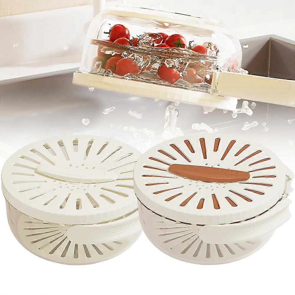 Multifunctional Fruit and Vegetable Washing Bowl, 3 in Draining 1 and Preservation Basket, Fruit Drainer Container