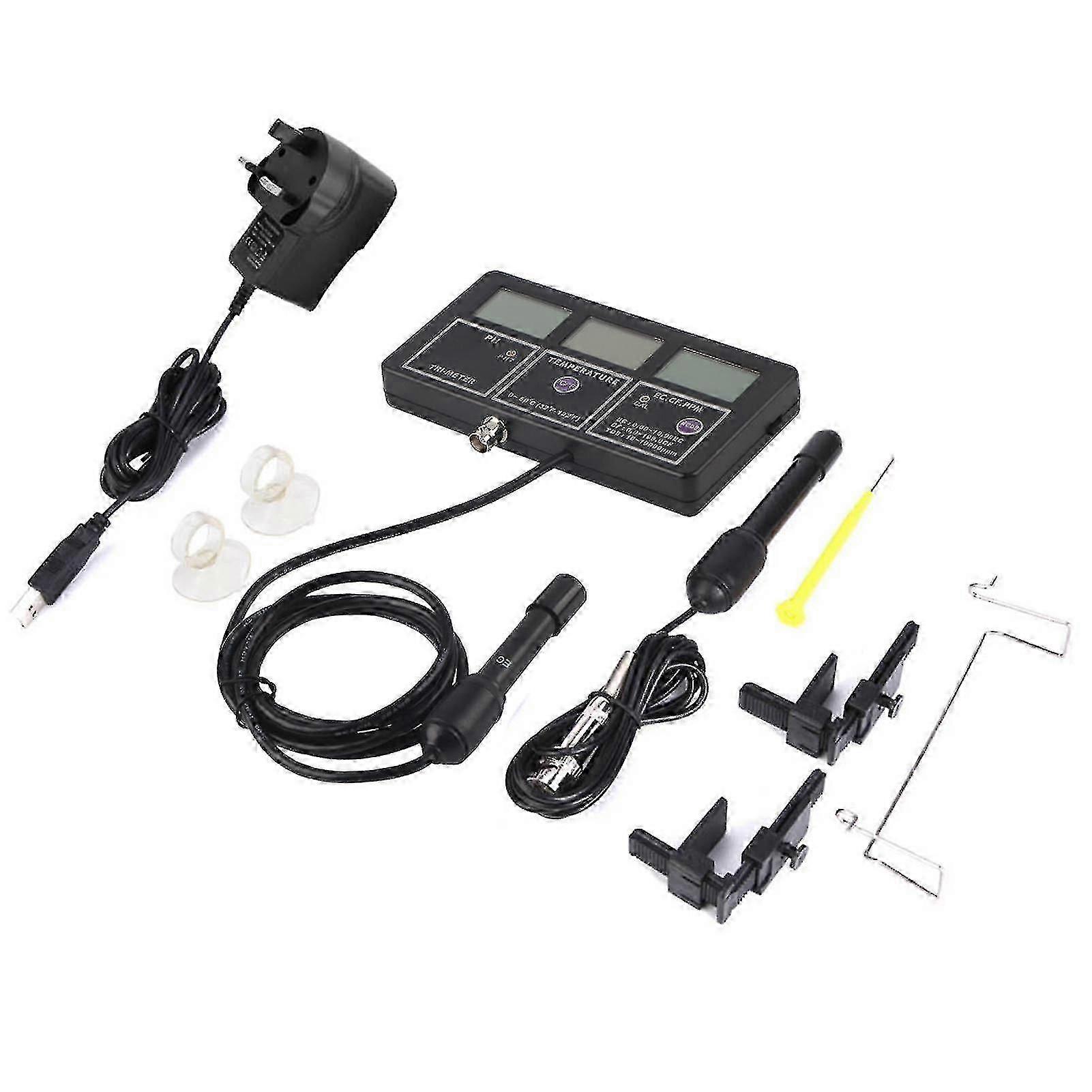 Multi Parameter 5 In-1 Ec Ph Cf Temperature Tds Meter Tester Water Quality Monitor For Aquarium(230v Uk Plug )