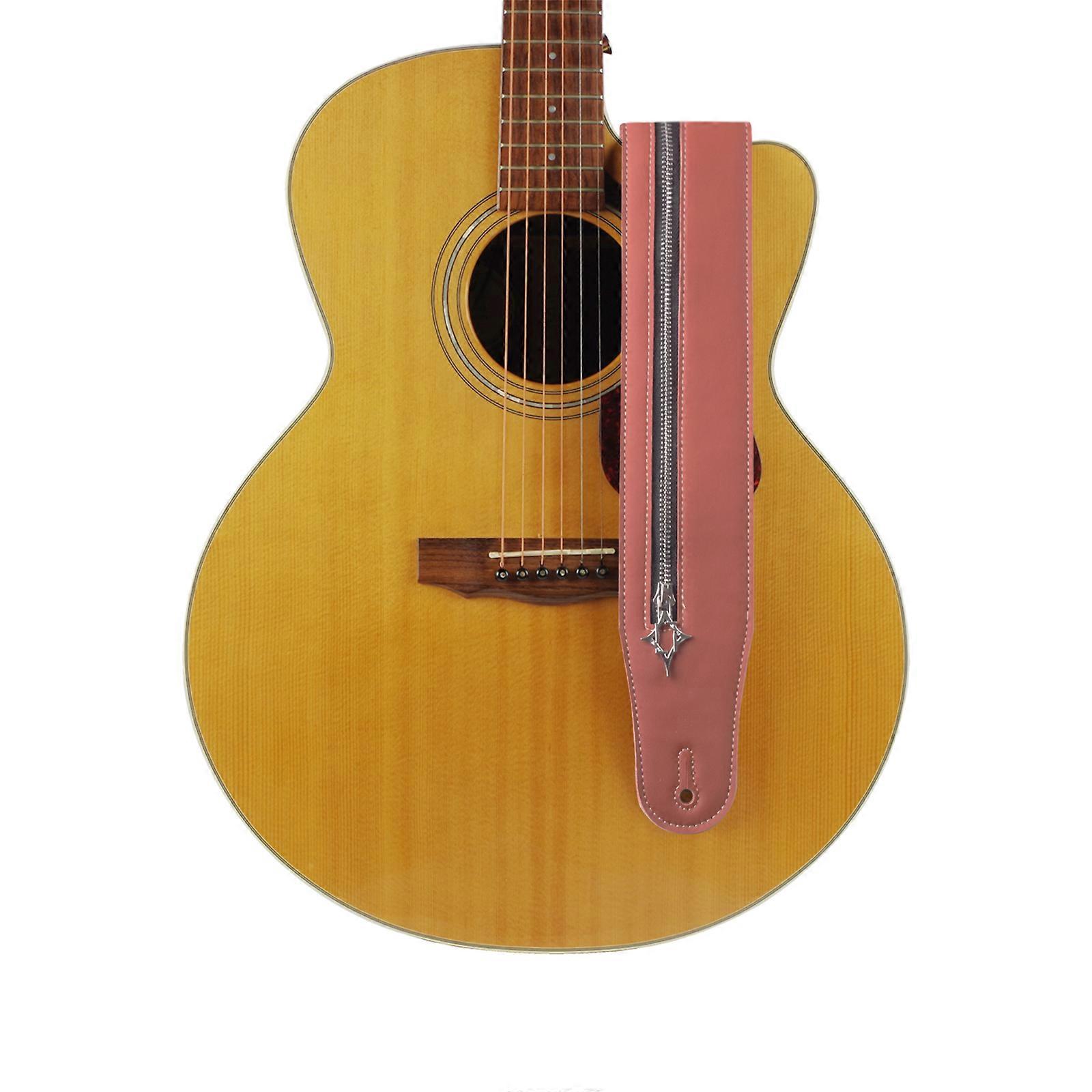 حزام الغيتار سستة الأشرطة الجلدية اكسسوارات الغيتار الصوتي للقيثارات الكهربائية باس طول قابل للتعديل من 41 'إلى 57