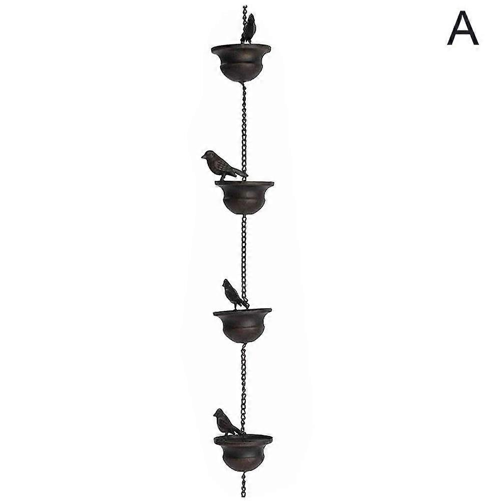 Versatile Affidabile Moderno 4 Uccelli 8 Appendiabiti per Tetto Eleganti Tazze 6 Catena per Pioggia Utilizzo Decorazione Grondaia Drenaggio