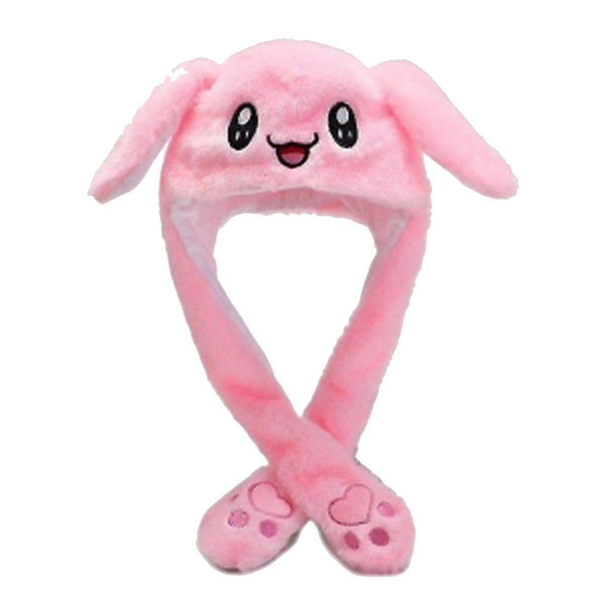 Rabbit Hat Ear Moving Jumping Hat Funny Bunny Plush Hatpink1pcs