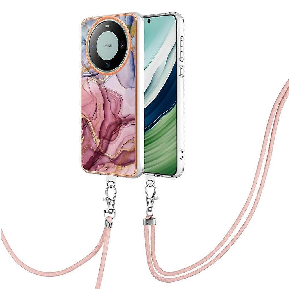 Electroplating Marble Dual-side IMD Phone Case with Lanyard