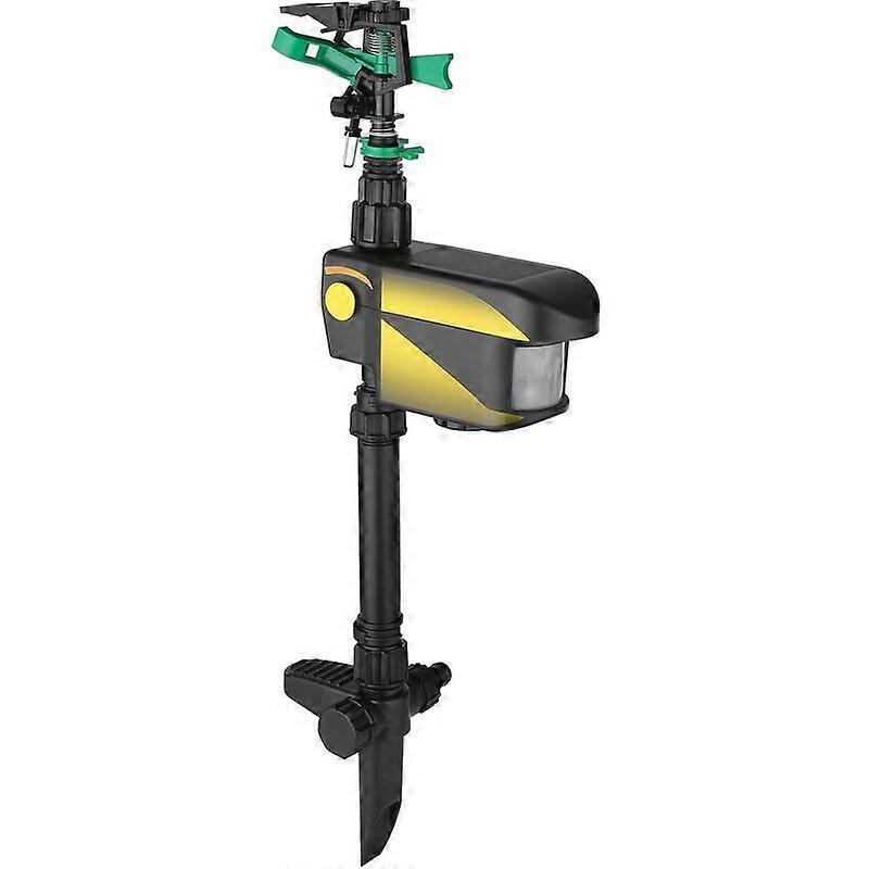 Automatic garden sprinkler with solar sensor and animal repellent