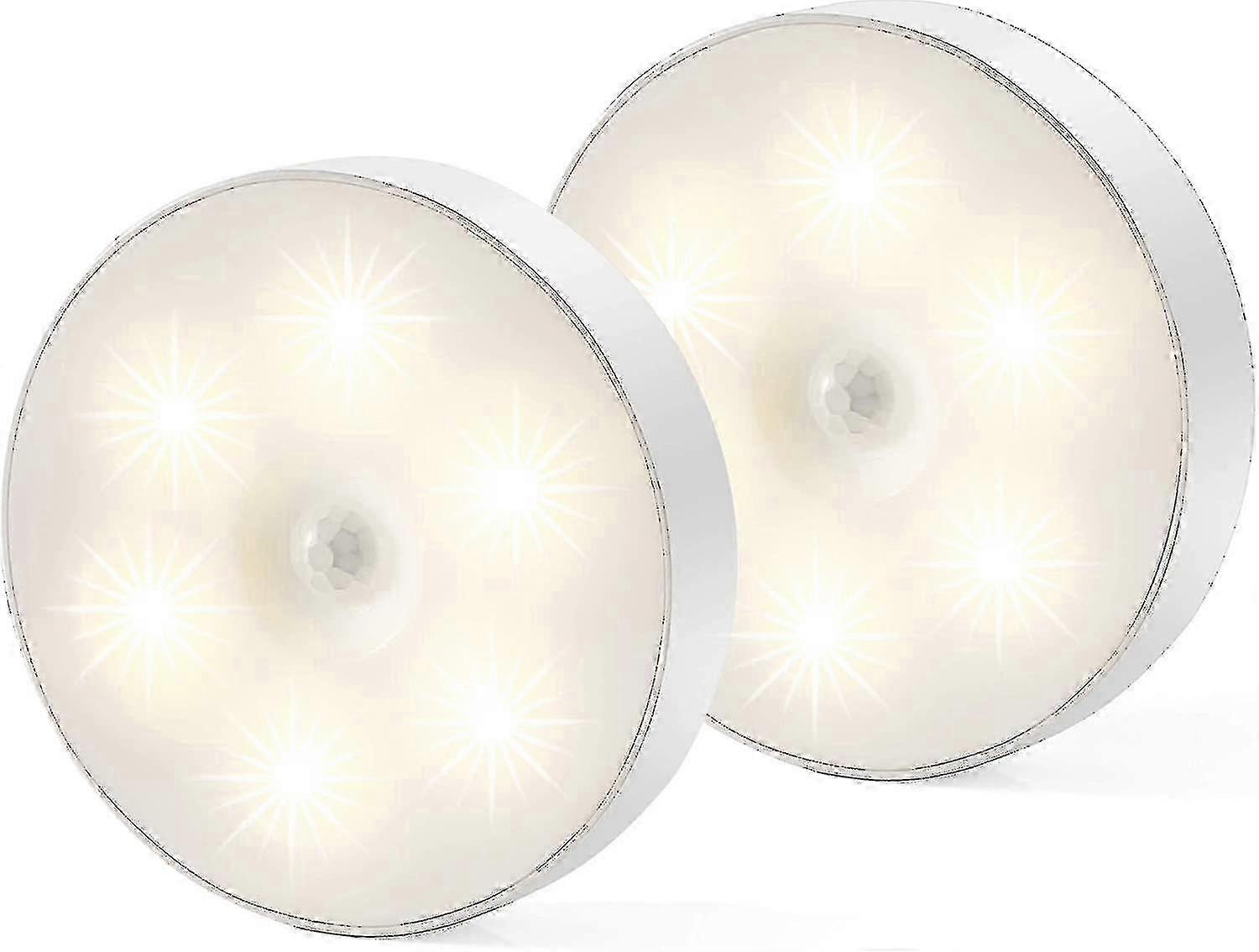 Battery-Powered Warm White Night Lights with Motion Sensor for 2-Pack