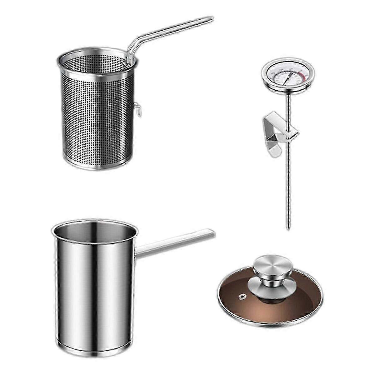 Verdickte Fritteuse Topf Kleiner Edelstahl Fritteuse Nudelsieb Korb Hähnchen Gebratenes Lebensmittelsieb