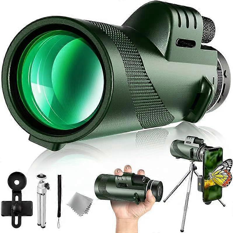 80x100 High-Power High-Definition Telescope for Adults with Smartphone Adapter, Tripod, Perfect for Bird Watching, Hunting, and Hiking