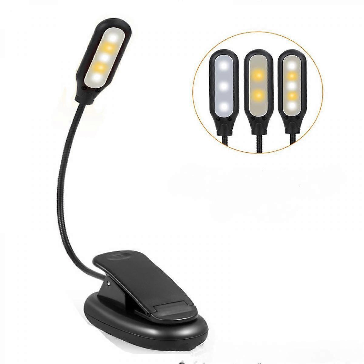 Book Light, Led Usb Rechargeable Reading Light With 3-level