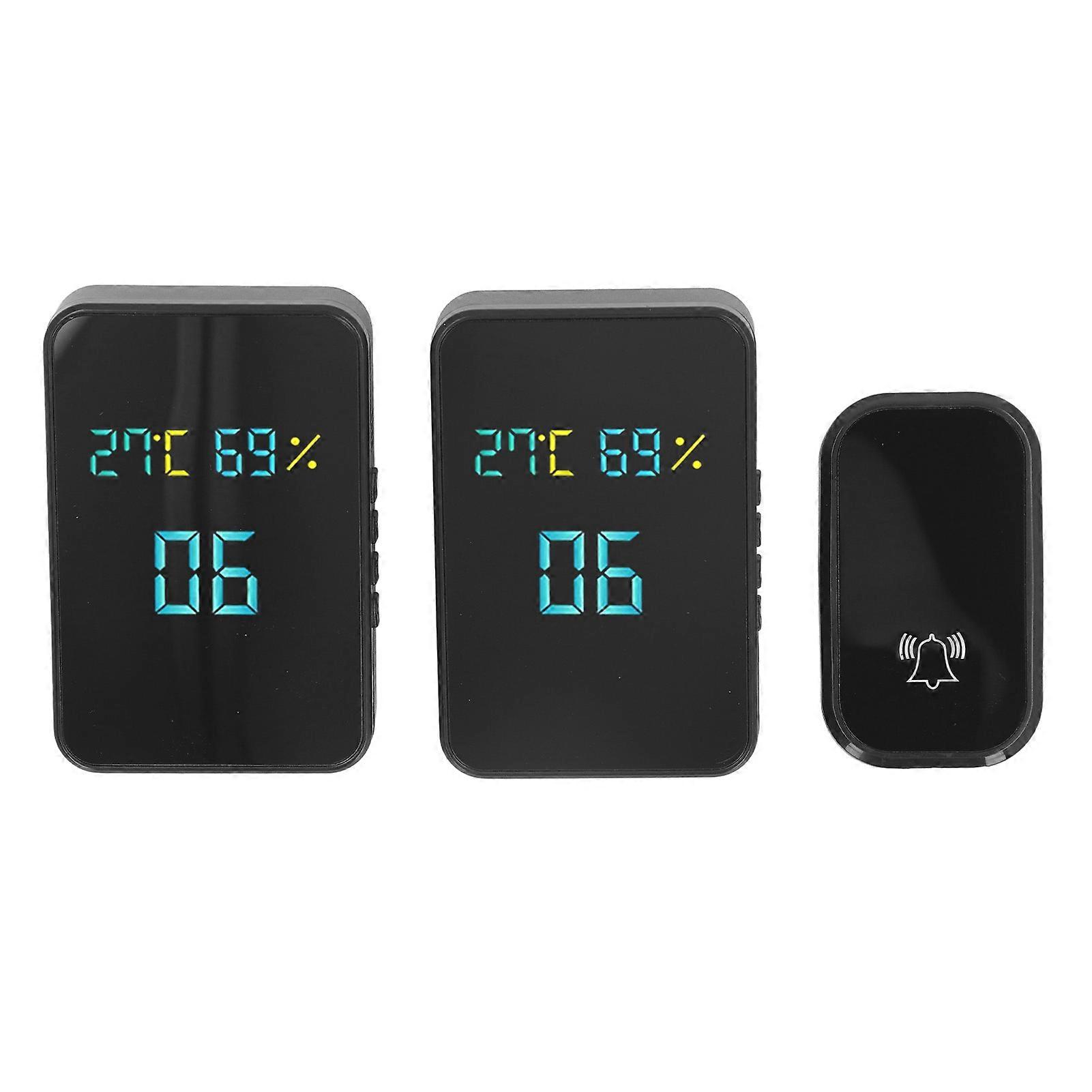Self-Powered Wireless Doorbell - 38 Ringtones, HD Display, Easy Install, 100m Range