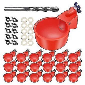 16 Pack Automatic Chicken Waterer Cups Poultry Waterers Poultry Water Feeder Chicken Water Cups Wit