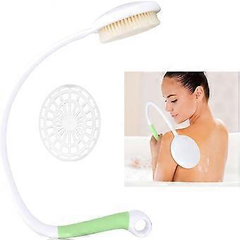27.5 Back Bath Brush With Long Curved Long Handle,shower Brush With U-shaped For Cleaning,body Scrubber For Elderly,disabled, Post-surgery,limited Mob