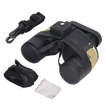 10x50 BAK4 Prism Grand oculaire Jumelles marines portables avec télémètre à lumière de boussole pour le camping en plein air