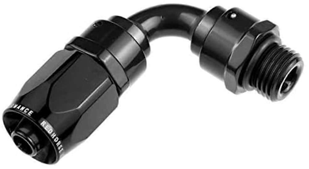 1390-06-06-2 90 Degree Hose End Fitting -06 Orb Male End Black, AN Fitting, 6AN, Aluminum, High-Performance