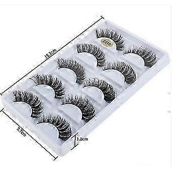 5 Eyelashes - 3d Faux Mink -false Eyelashes Pairs Of False