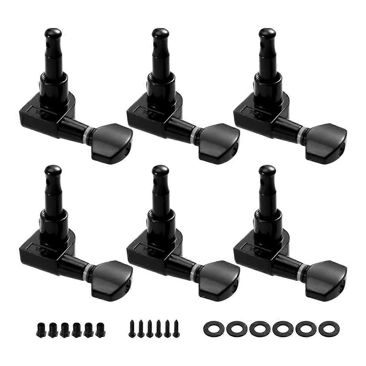 6 Inline Guitar 2 Pin Tuners Tuning Keys Pegs Dual Pin Tuning Machine Heads for Strat/Tele//Guitars