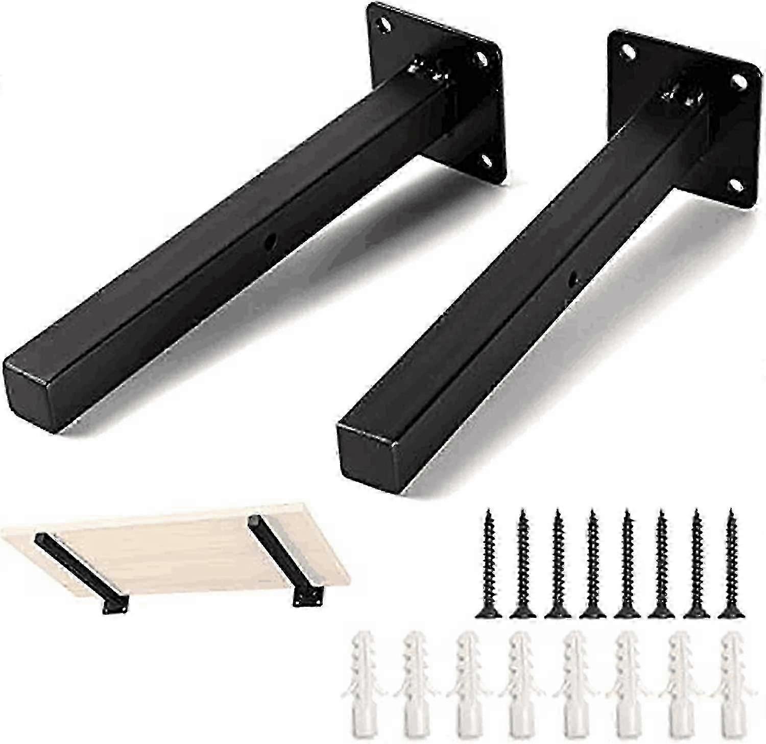 Industrial Shelf Bracket Retro Wall Shelf Bracket - Metal Retro Shelf Brackets With Screws Wall Shelf Floor Flange Rural Steampunk Plumbing (30 2 Piec