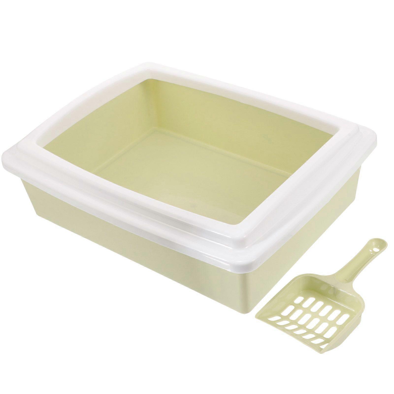 1 Set Cats Litter Box Open Style Cat Litter Container with Shovel Cat Litter Storage Box