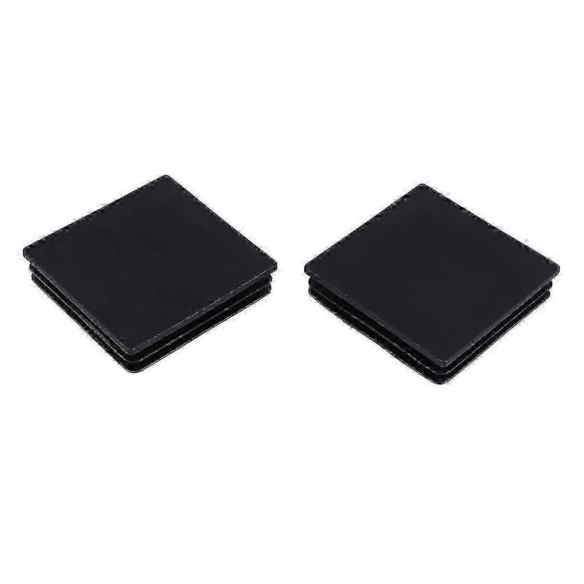 Plastic Square End Caps 100x100mm for Tubes, Ribbed Insert Covers, 2-Piece Set