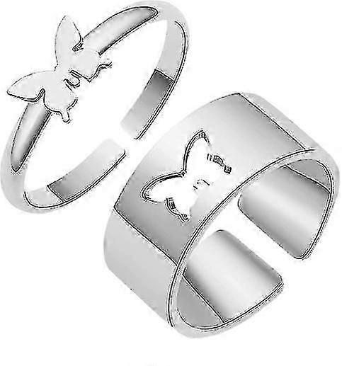 2pcs Butterfly Ring For Womens
