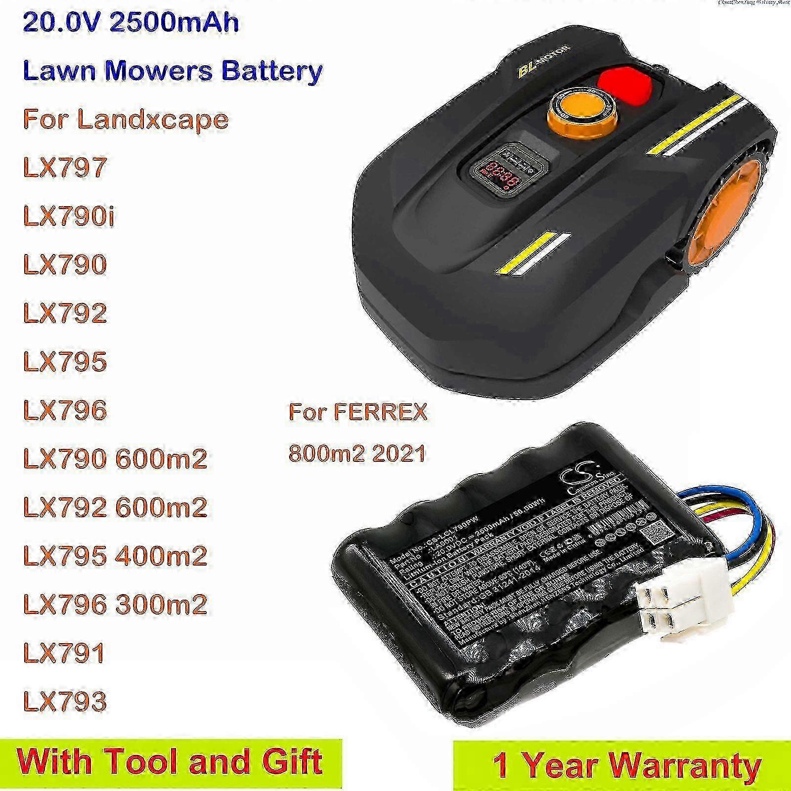 2500mah Lawn Mowers Battery For Ferrex 800m2 2021, For Landxcape Lx790i,lx790,lx791,lx792,lx793,lx795, Lx796, Lx797 2025