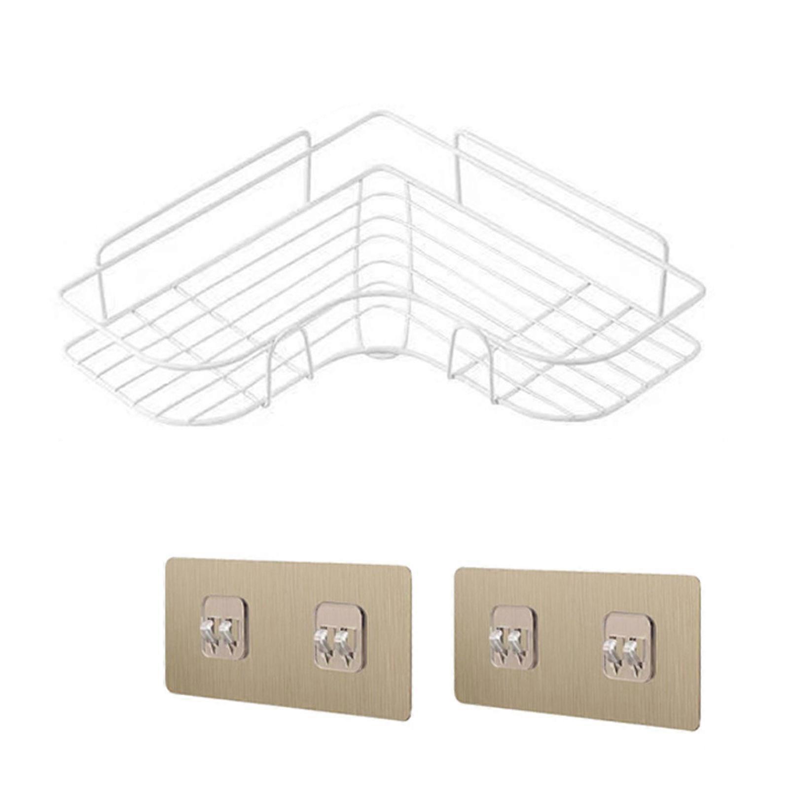 Corner Rack Shelf Adhesive Floating Shelf Save Your Indoor Space Easy to Install Corner Floating Shelves Wall Mounted  White