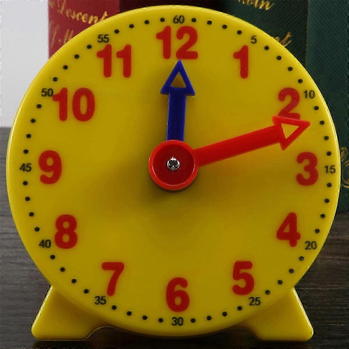 4 Inch Student Learning Clock Time Model Teacher Gear Clock 12/24 Hour School Learning Tools