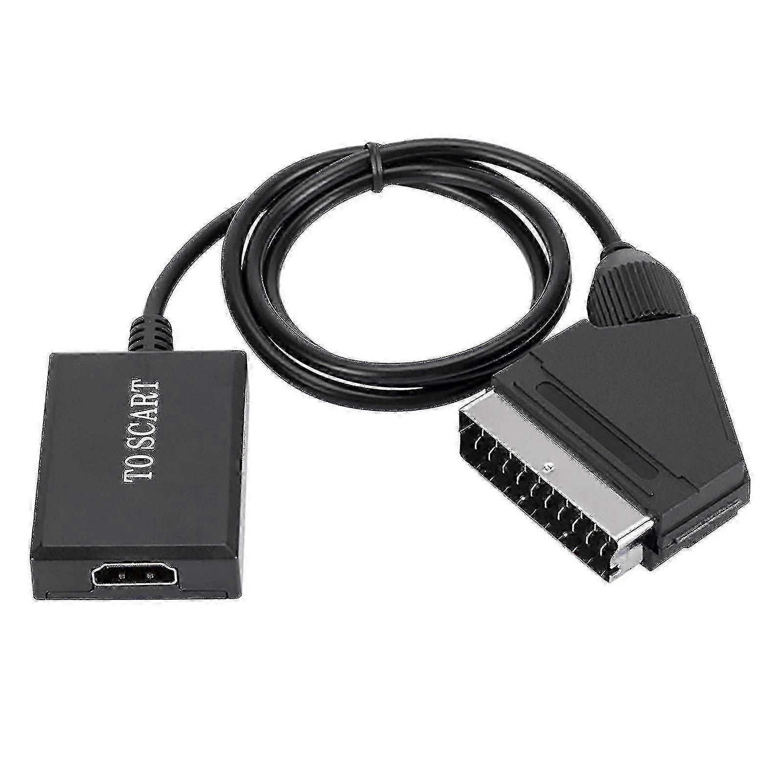 Video Adapter Plug Play High Clarity Plastic 1080p Stable Performance Scart To Hdmi-compatible a