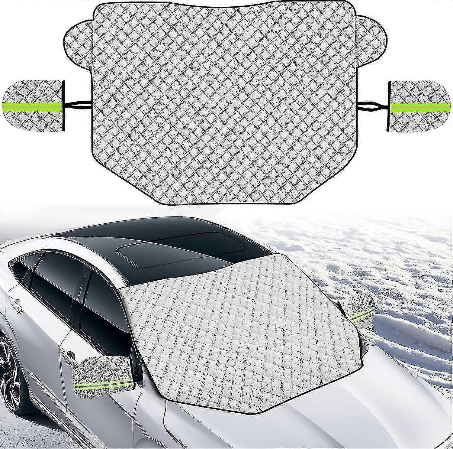 Front Windshield Sun Shade with Magnetic Attachment, Protects Windshield from Snow, Ice, Sun, Dust, and UV Rays, Suitable for Various Vehicl