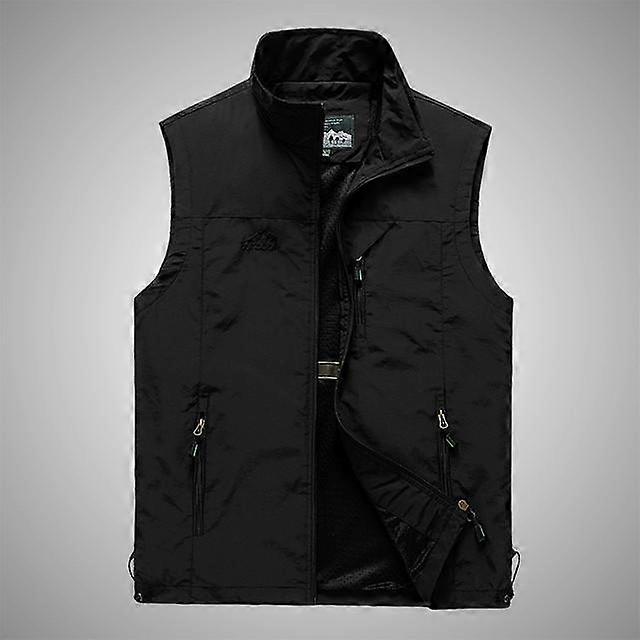 Vests Man Thin Casual Wasitcoat Men Vest Many Pockets Summer Zipper Regular Men's Waistcoat