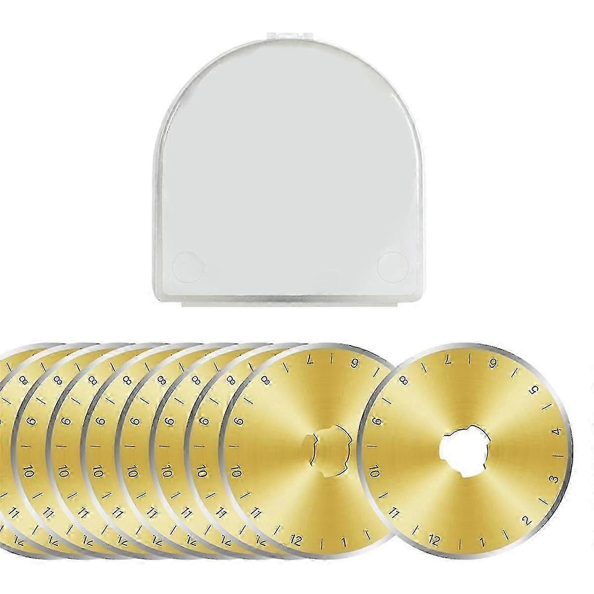 Titanium-Coated Rotary Blades, 45mm, 10-Pack for Fabric Cutting in Quilting and Sewing Projects