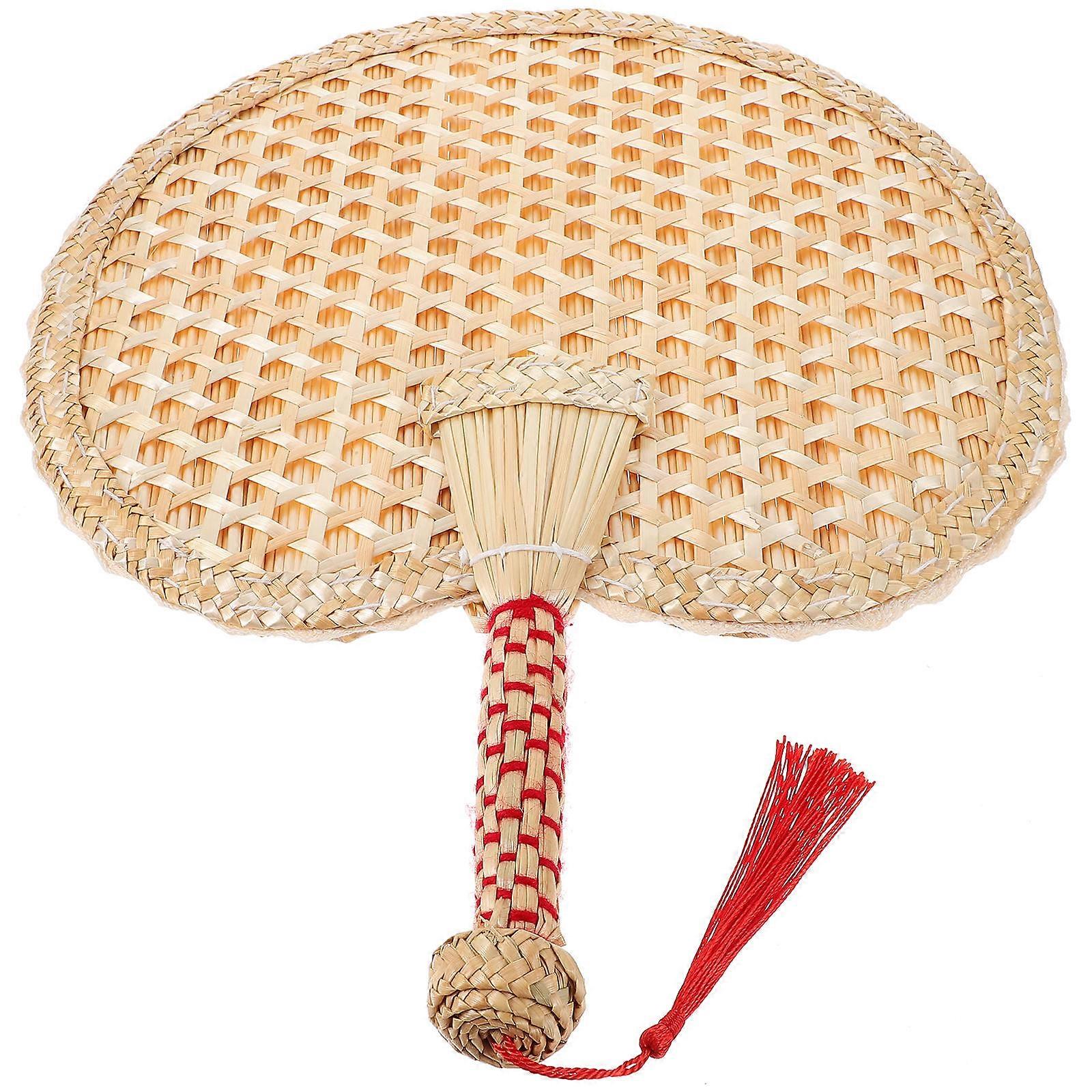 Lightweight Handheld Summer Fan, Portable Decorative Cooling Fan for Indoor & Outdoor Use, Rustic Hand Woven Design for Adults