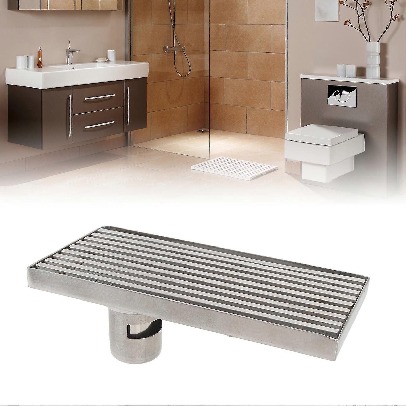 Ralo de chuveiro linear de aço inoxidável 304 de 8 polegadas, ralo lateral de 20x10 cm