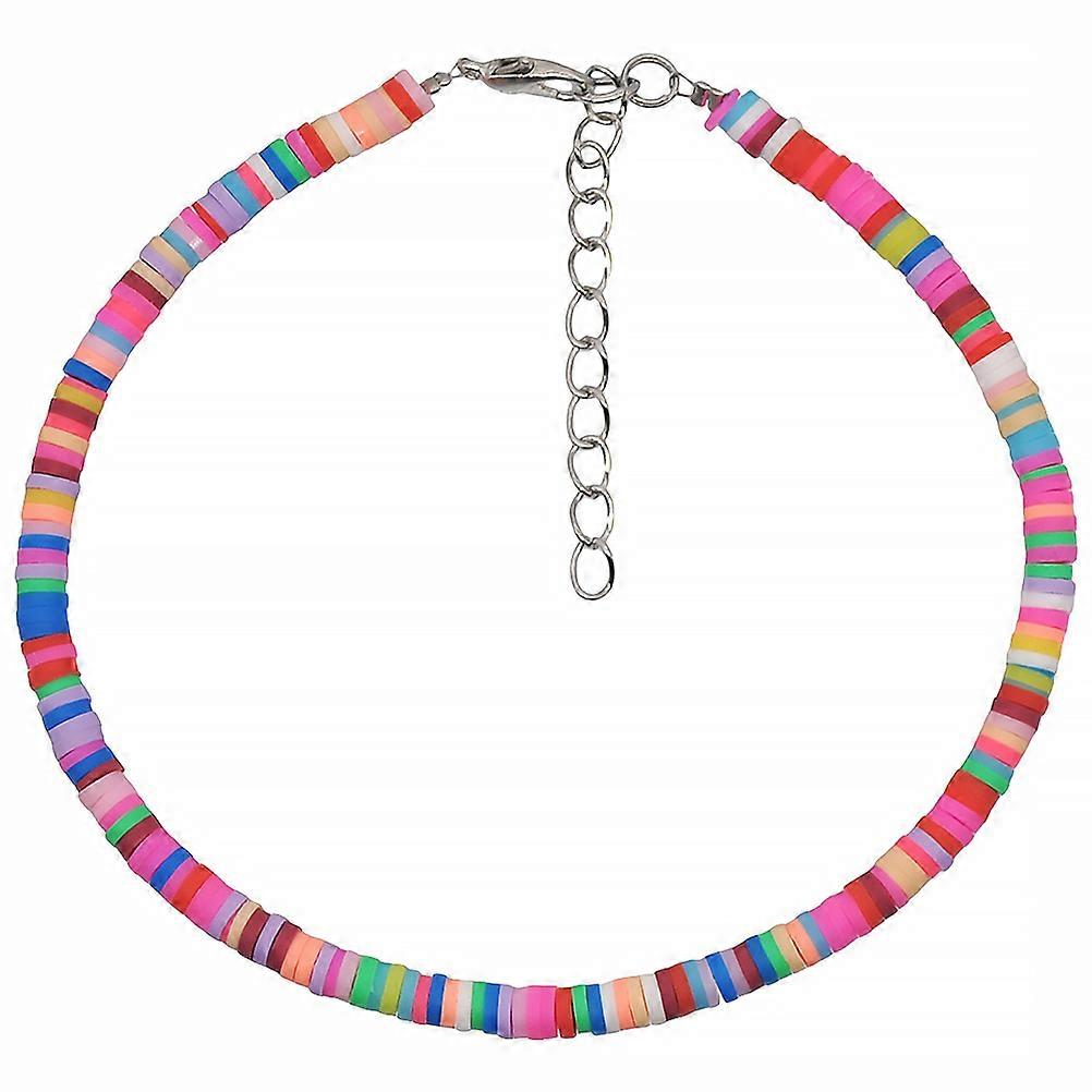 Here's a polished and professional product description for your **"1pc Multicoloured Bohemian Anklet Polymer Clay Foot Chain Jewelry"**:
**✨