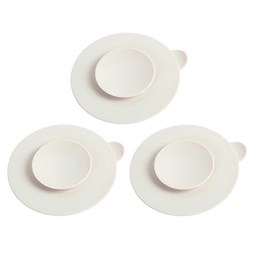 Suction Plates Double Sided Suction Cups Suction Plate Suction Cup Plates Silicone Utensil Rest 3pcs Silicone Suction Plate Double Sided Suction Cups