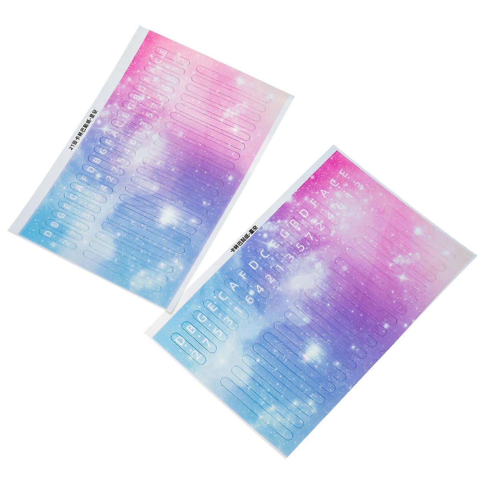 2pcs Introductory Kalimba Stickers, Thumb Piano Decals for Beginners, Durable & Easy to Apply Keyboard Stickers for Key Models