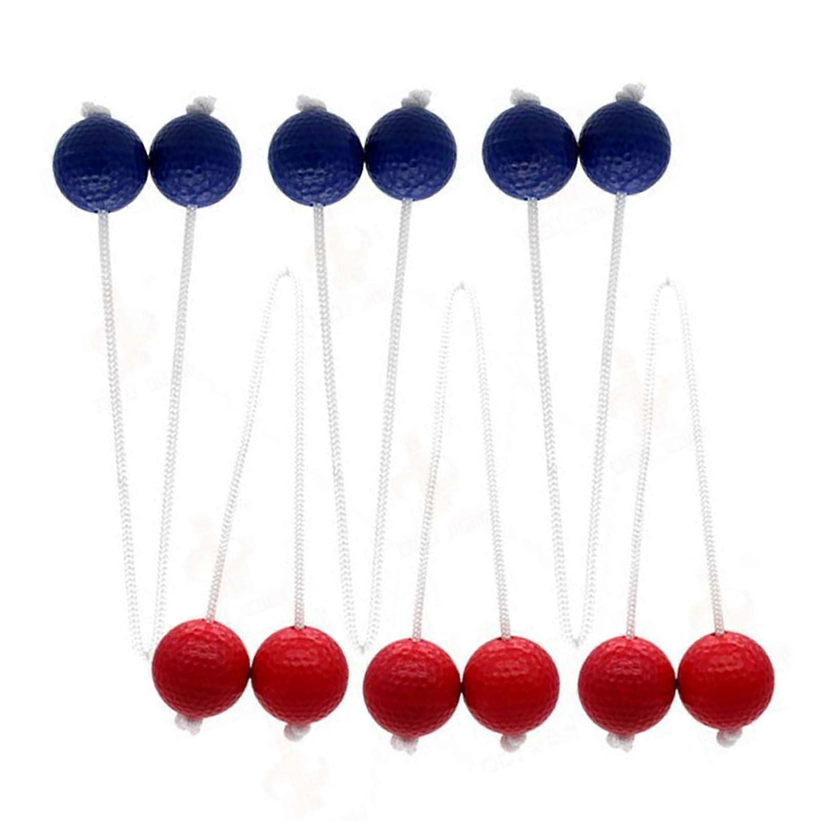 Ladder Golf Balls Replacement Set, 6 Pack Durable Plastic Bolos for Outdoor Ladder Toss, 3 Red 3 Blue