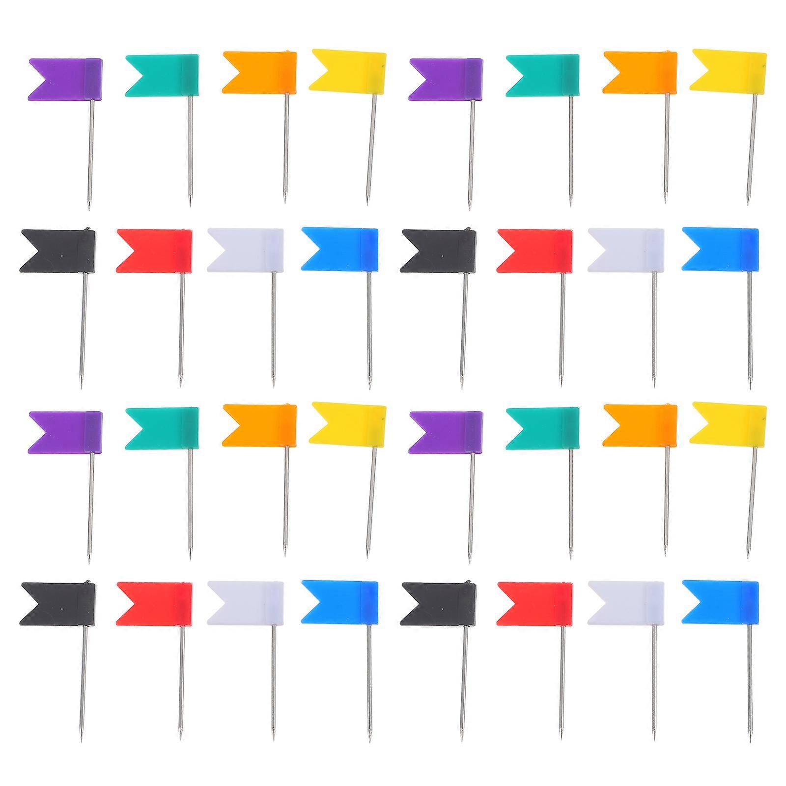 Office Thumb Tacks Flag Push Pins Assorted Color 3.40X2.10X0.10CM Securing Papers Students 160Pcs