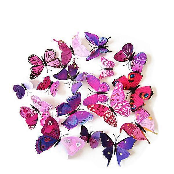 Aesthetic Fridge Magnets Magnetic Decal Butterfly Shape Assorted Color 12 * 12 * 3cm 12Pcs
